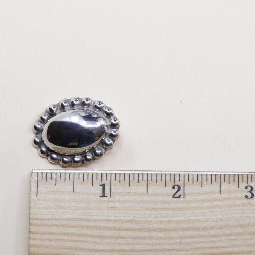 VINTAGE Mexico Handmade Sterling Silver, Solid 925 CLIP ON EARRINGS W Beads