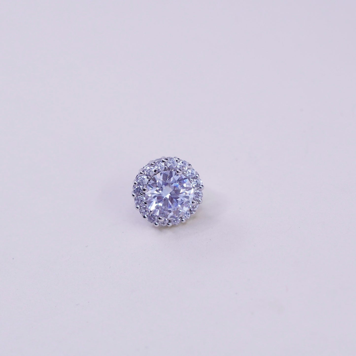 Vintage sterling 925 silver genuine cz studs, minimalist earrings