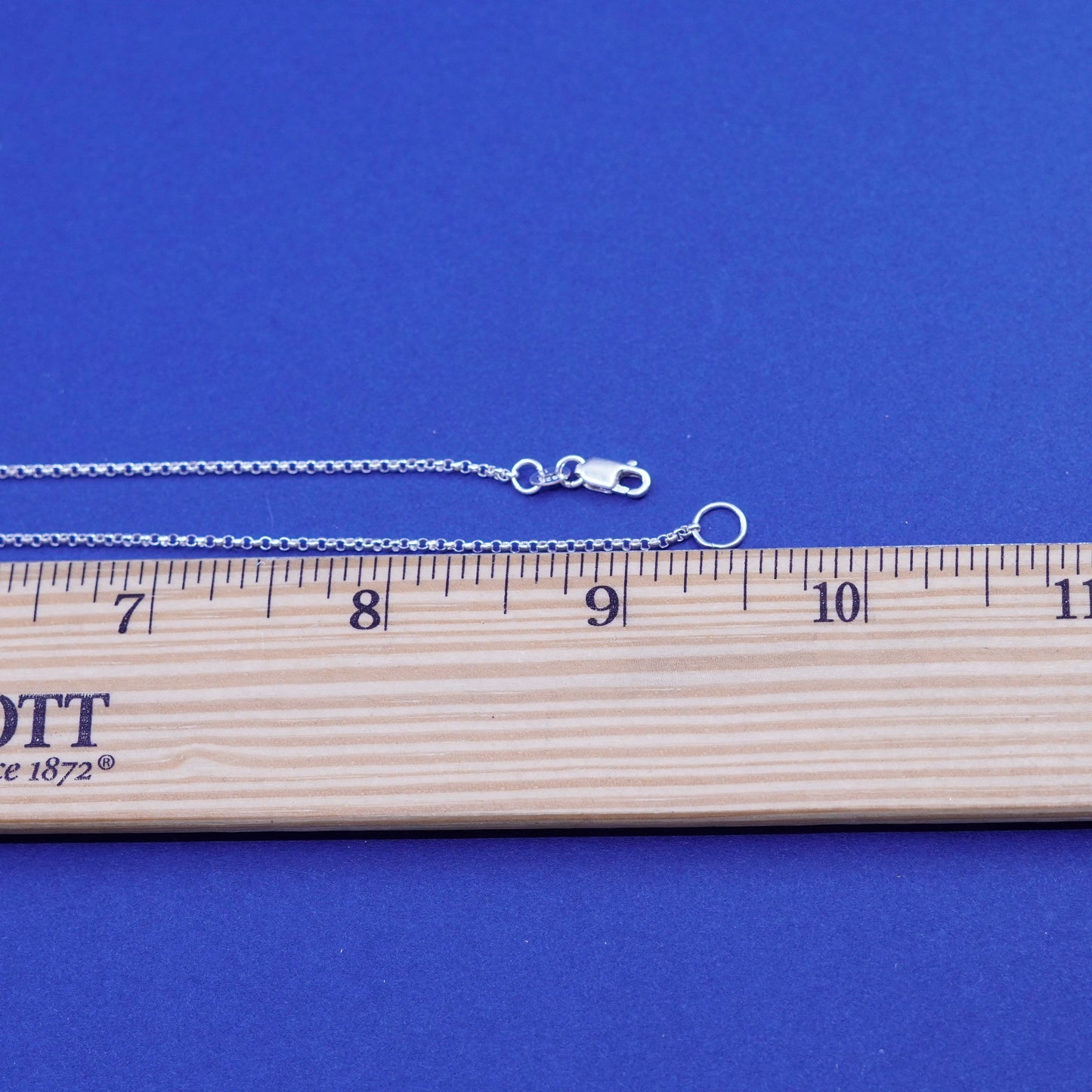 18”, 1mm, vintage Sterling silver handmade necklace, 925 circle chain