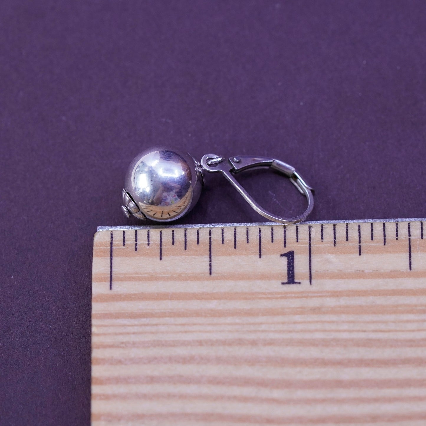 Vintage Sterling silver handmade earrings, 925 beads drops