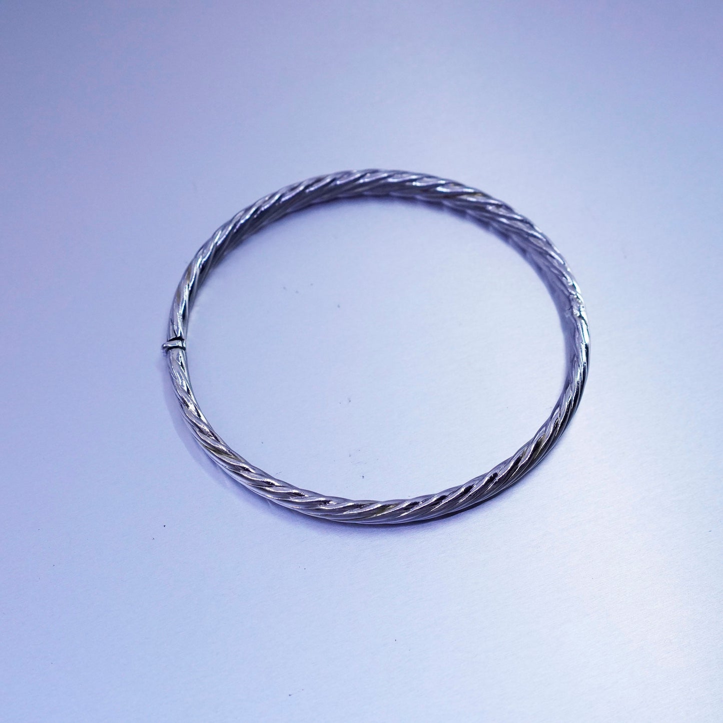 7.5”, Vintage Sterling 925 silver handmade bracelet, twisted bangle