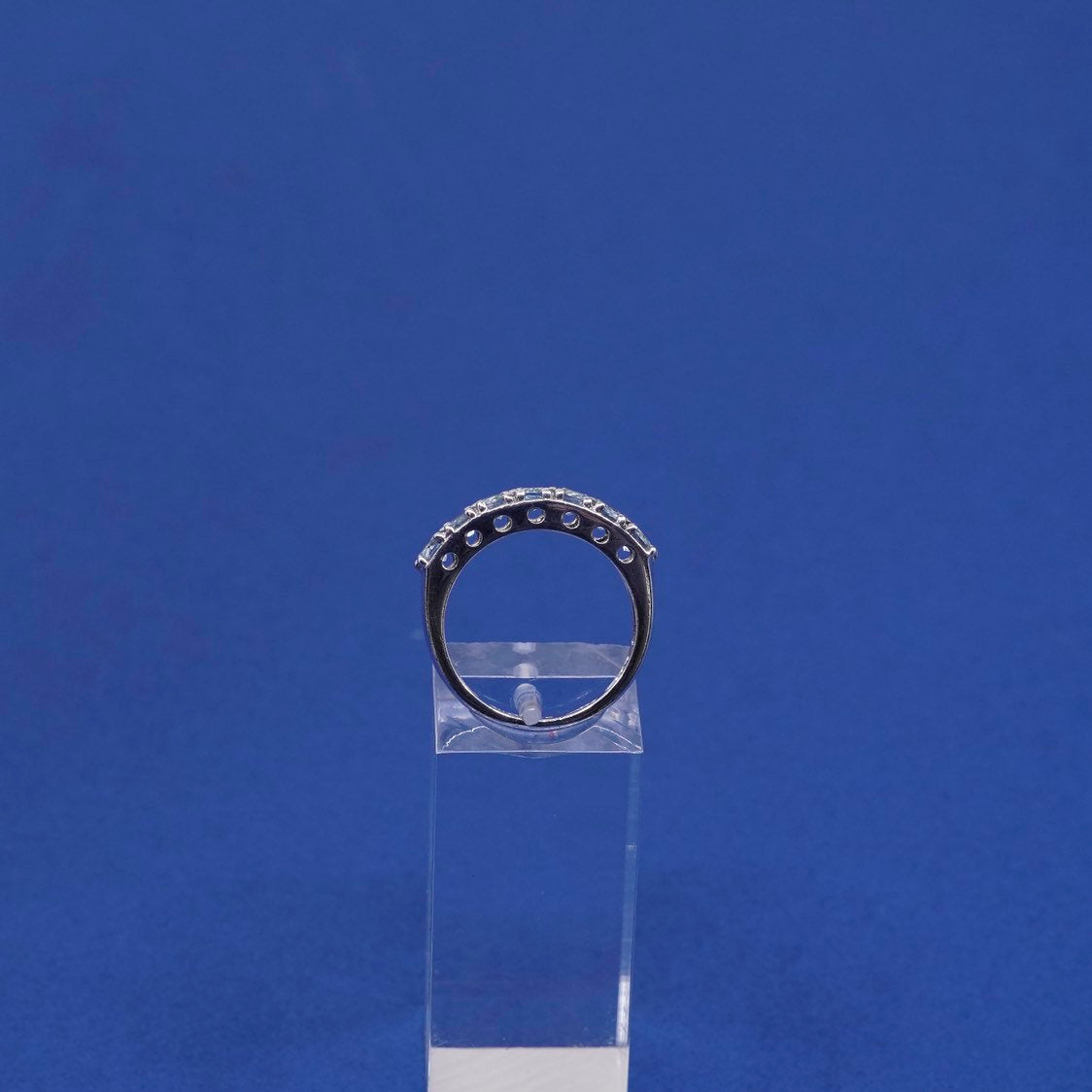 Size 6.25, vtg sterling silver ring, 925 w/ sapphire