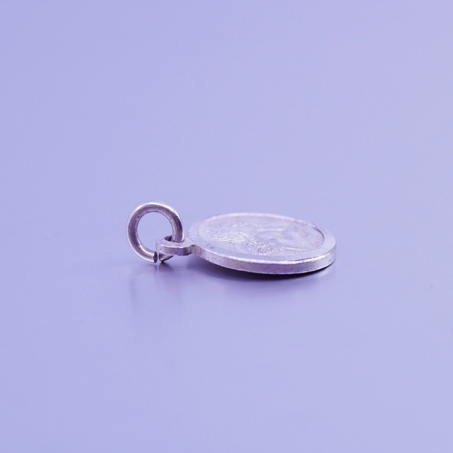 Antique Sterling silver handmade charm, 925 Angel pendant