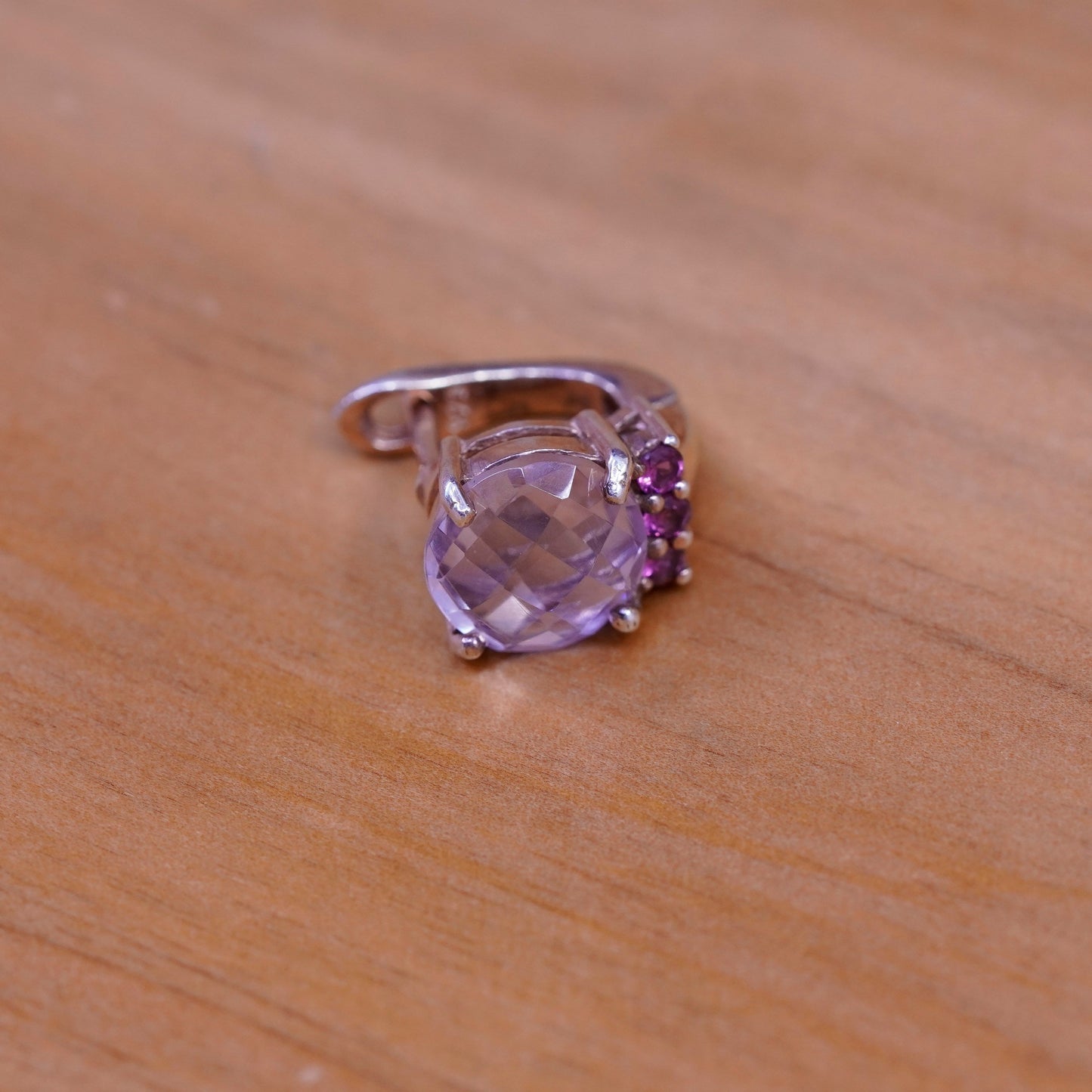 0.5”, Vermeil rose gold over Sterling silver hoops, 925 huggie earrings Cz ruby