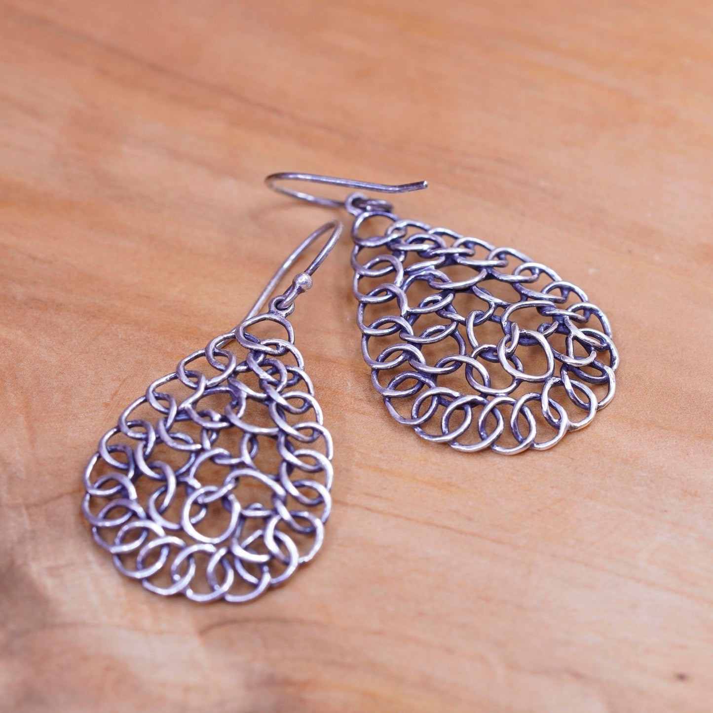 Retired Silpada Sterling 925 Silver W1519 925 Hammered mesh wired Earrings