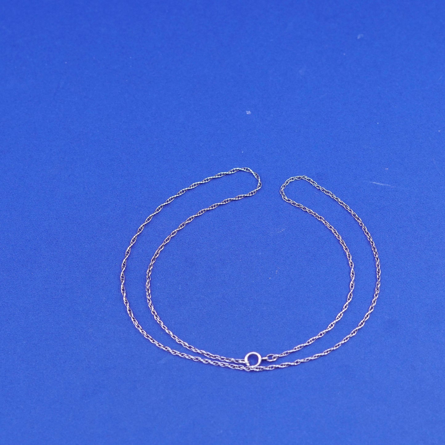 18”, 1mm, vintage Sterling silver necklace, 925 Singapore rope chain