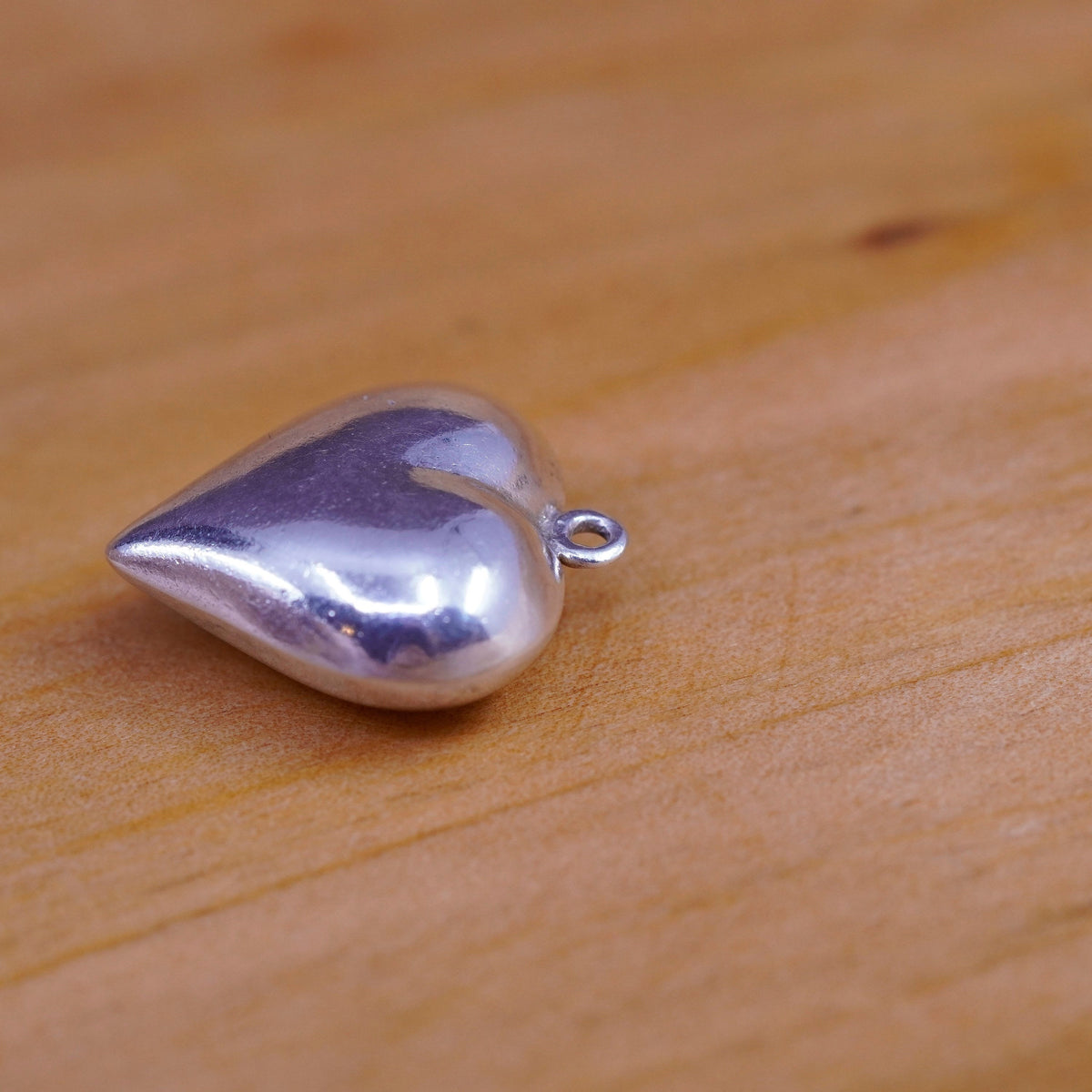 Vintage Sterling silver handmade charm, 925 heart pendant