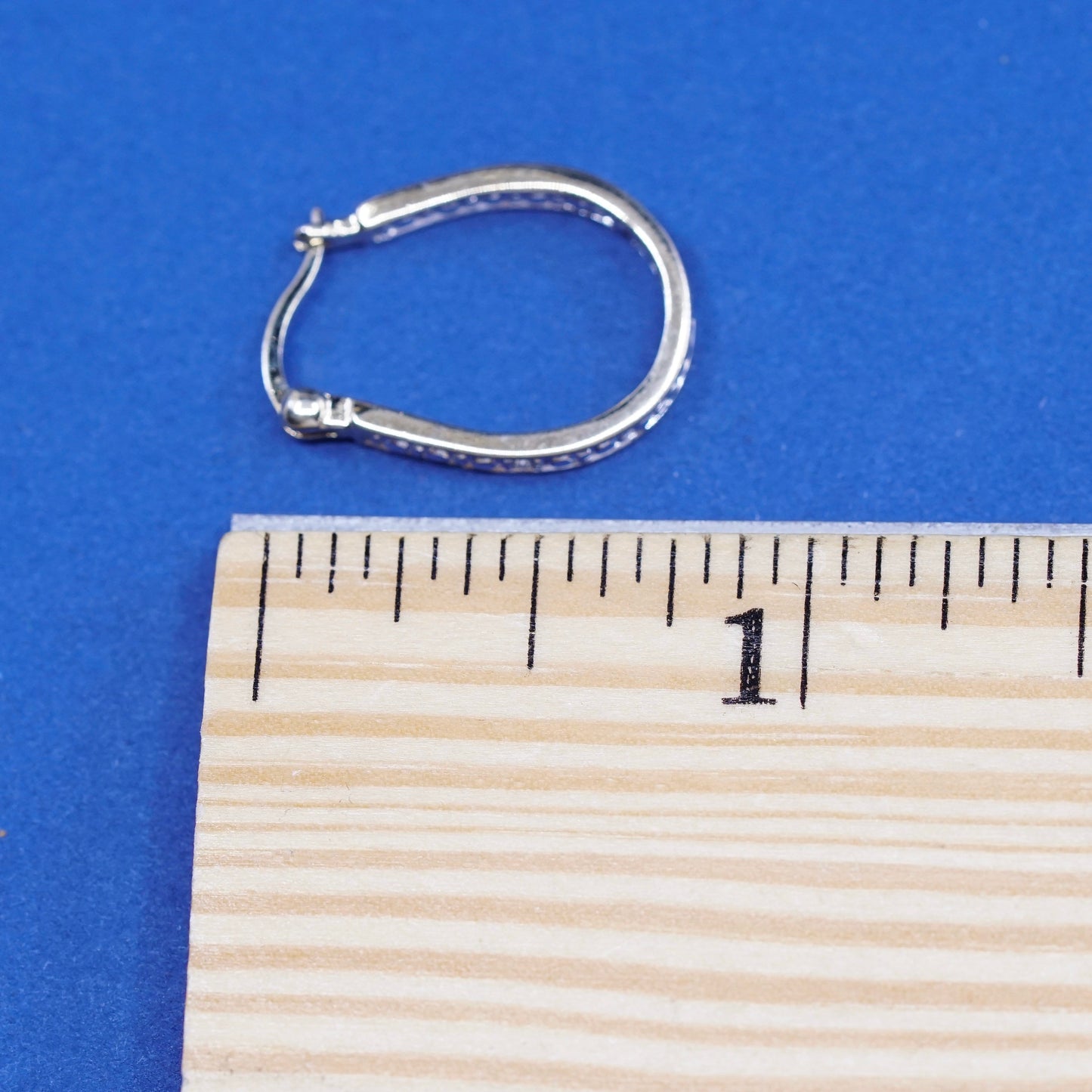 0.5”, Vermeil gold over Sterling silver earrings, 925 hooks, huggie w/ diamond