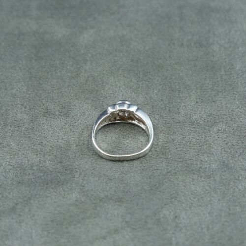 Sz 7, vintage Sterling Ring, 925 Silver wing W/ cluster Crystal
