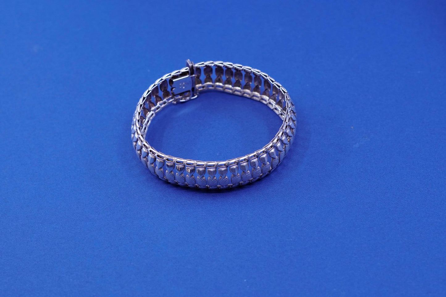 7”, vintage milor Sterling silver tennis bracelet, Italian 925 wide chain