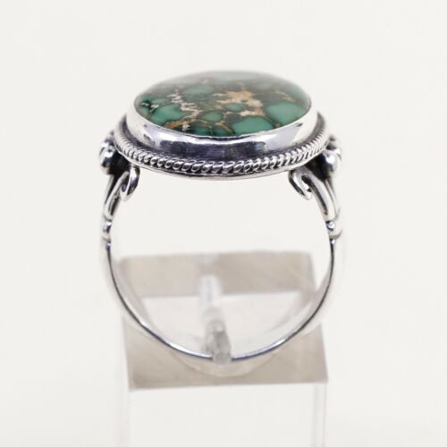 Sz9, Antique Navajo Sterling 925 Silver edison sandy smith Bisbee Turquoise Ring