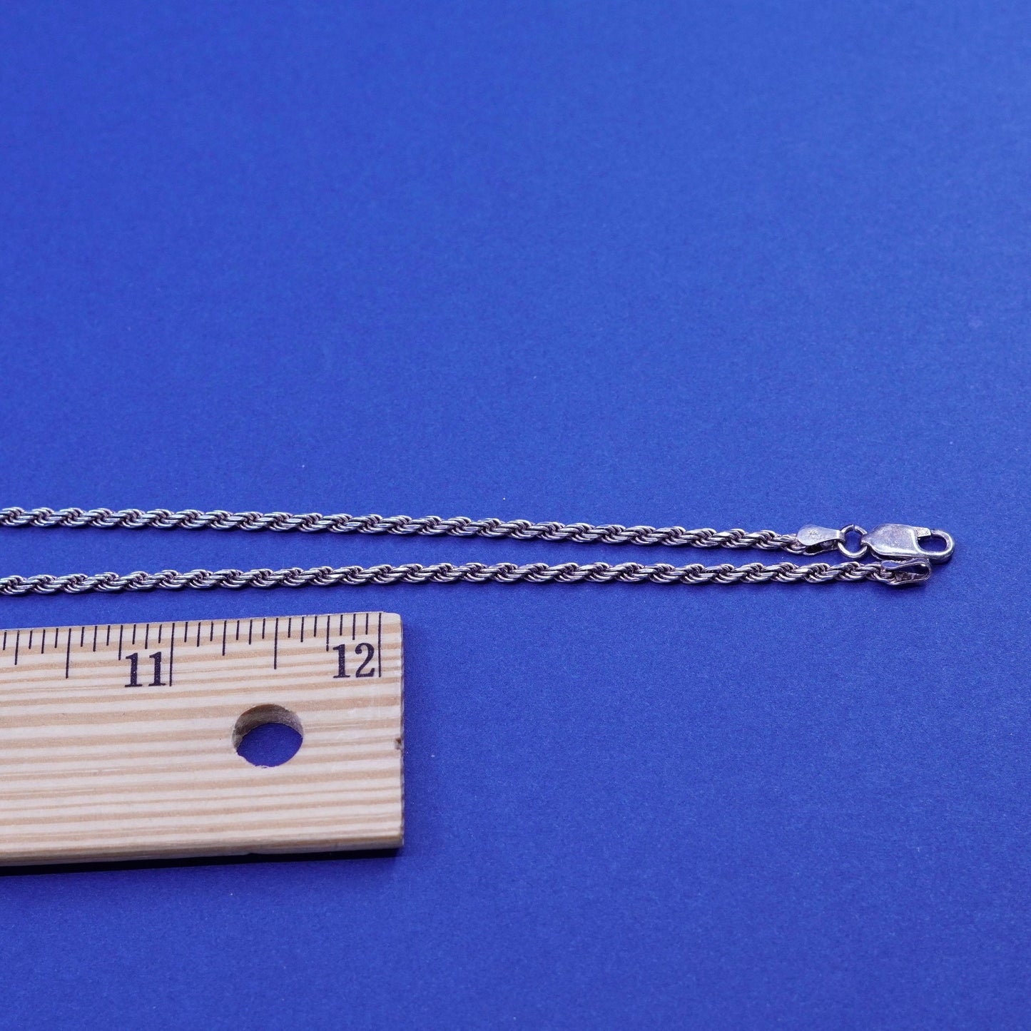 30”, 2mm, vintage JKJ Sterling silver handmade necklace, 925 rope chain