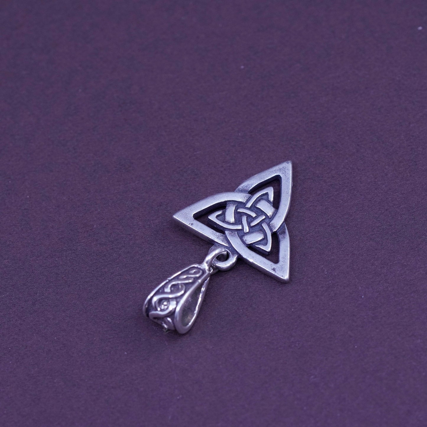 Vintage Sterling silver handmade pendant, 925 irish Celtic knot