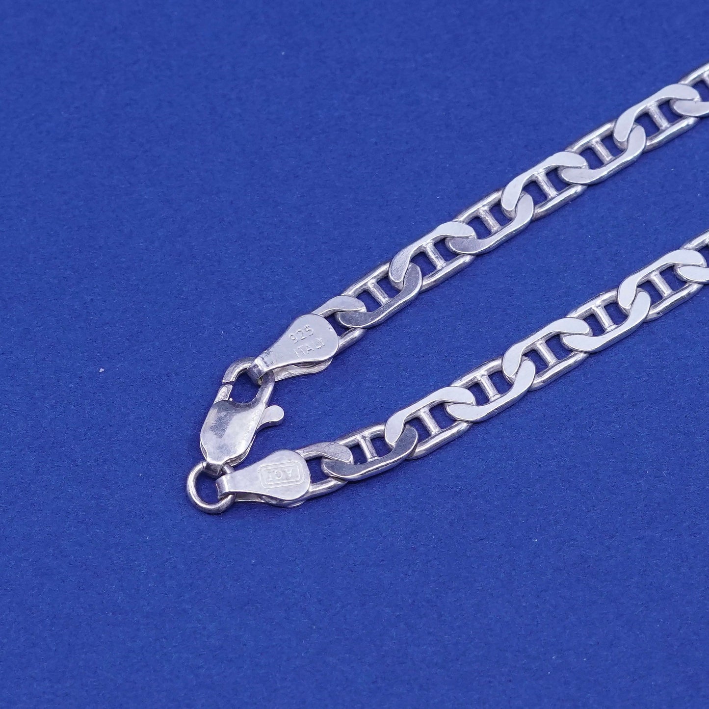 18”, 5mm, vintage ACI Sterling silver handmade necklace, 925 anchor link chain