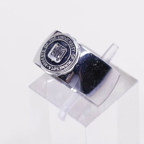 Size 6, Vtg Sterling Silver university of minnesota regents Band Rinv