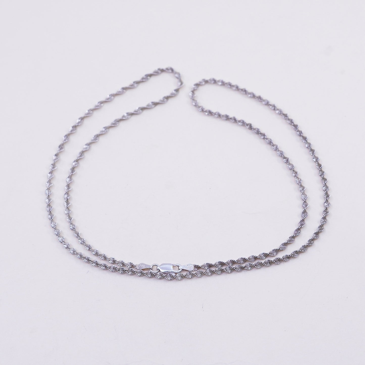 24”, 3mm, vintage OTC Sterling silver necklace, 925 twisted herringbone chain
