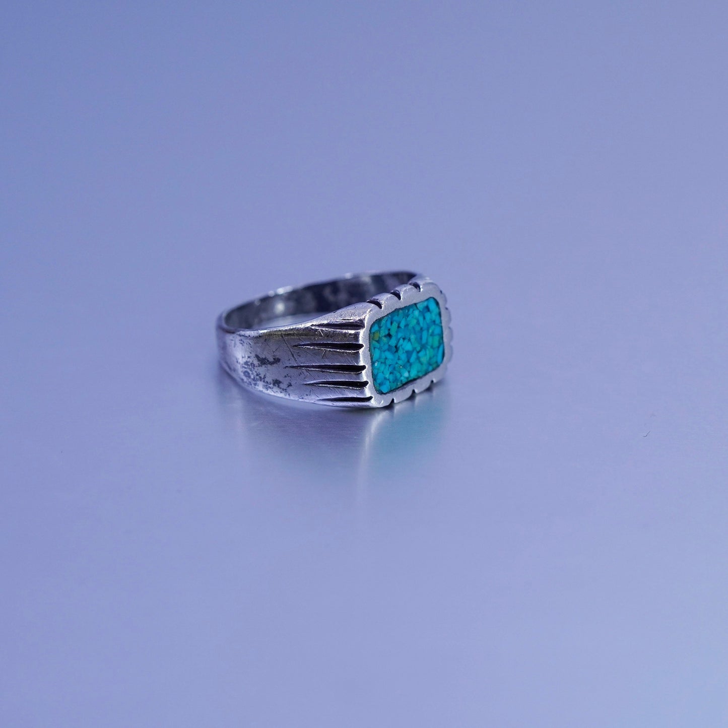 Size 11, Native American navajo Sterling 925 silver handmade ring turquoise