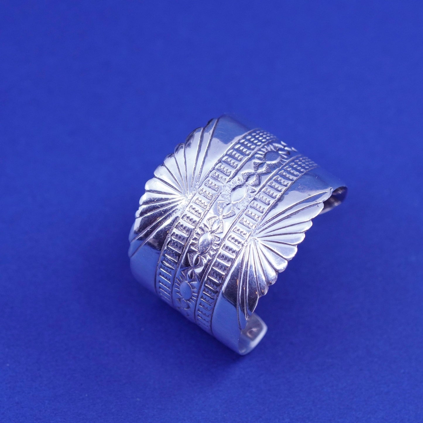 1.25”, Sterling silver earrings, southwestern style 925 textured hoops, Huggies