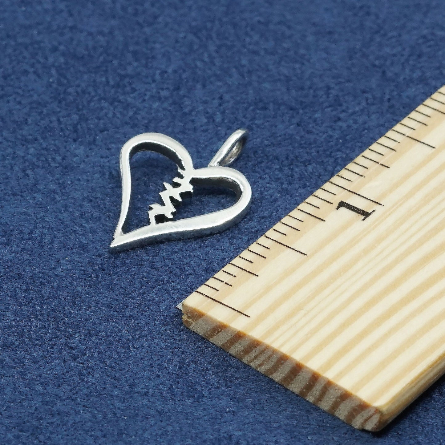vtg Sterling silver handmade pendant, 925 filigree heart