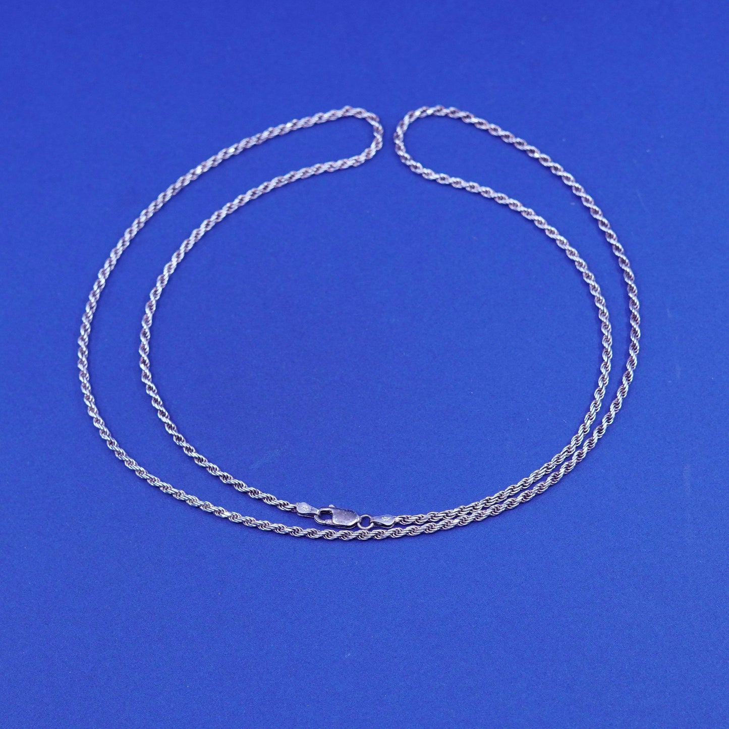 30”, 2mm, vintage JKJ Sterling silver handmade necklace, 925 rope chain