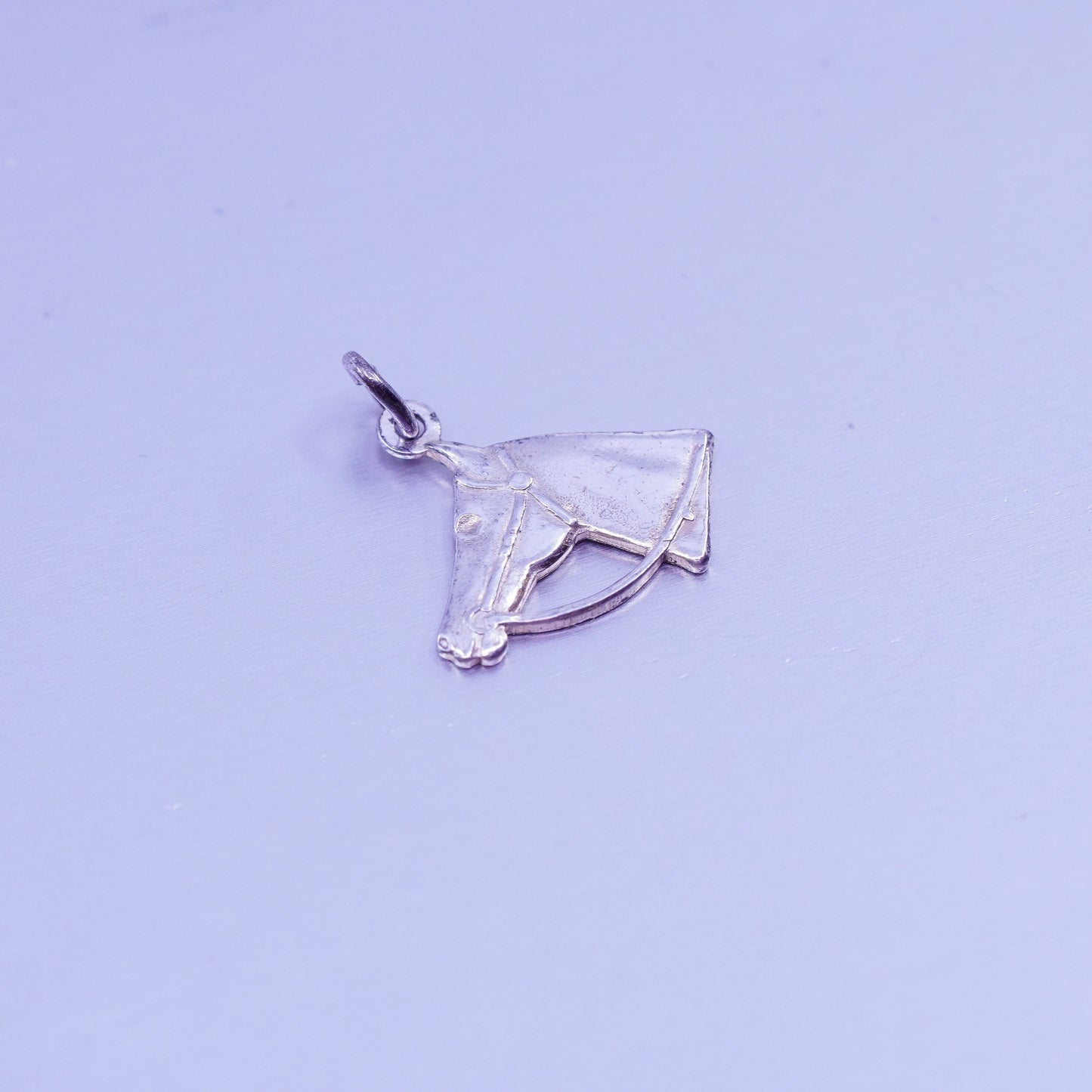 Antique Sterling silver handmade simple 925 horse charm pendant