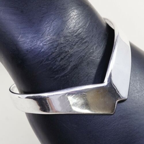 6.25”, Vtg Sterling Silver Handmade Collar Cuff Meixco 925 Bracelet, TO-01
