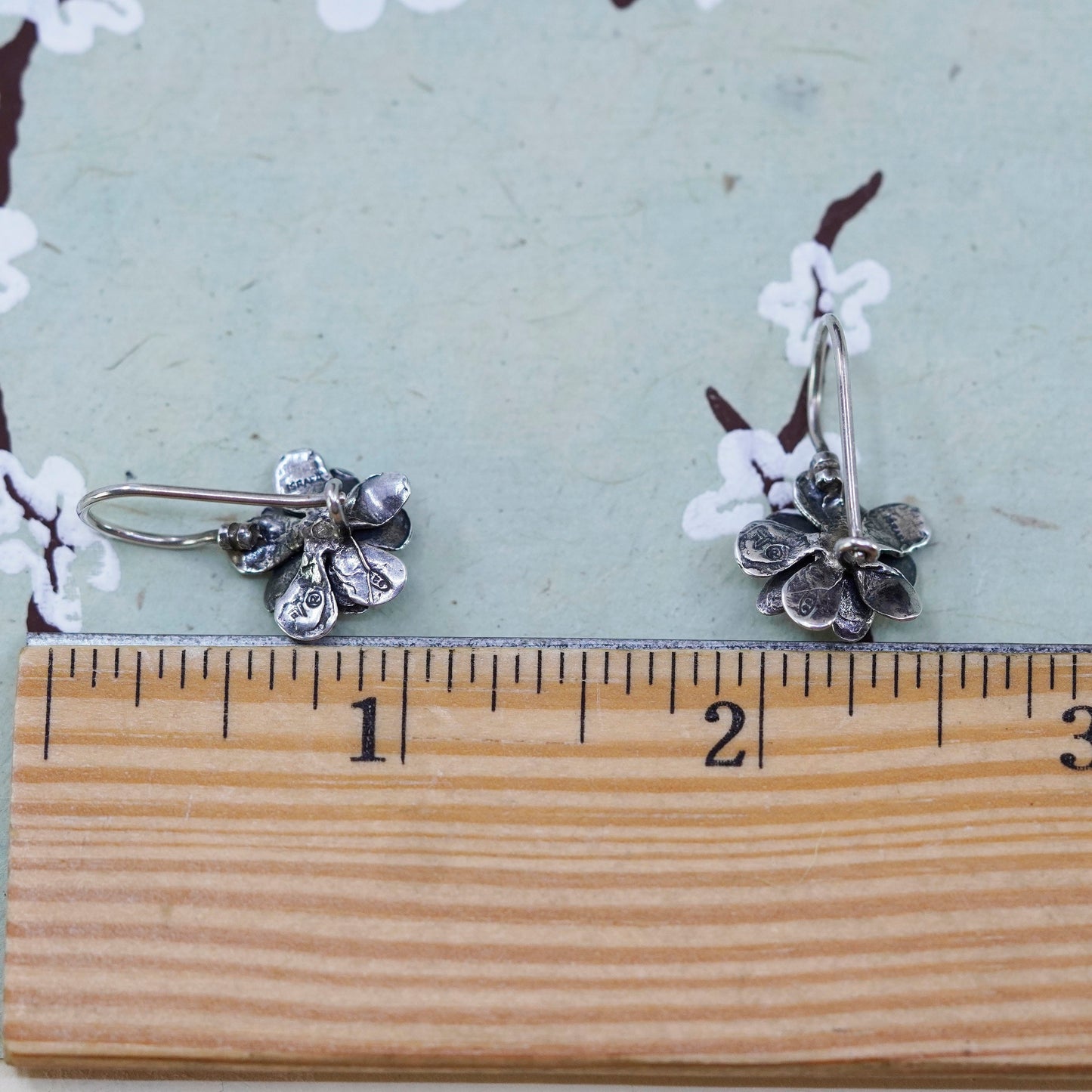 Retired Silpada Sterling Silver “Love Bloom” Flower Pearl 925 Earrings W1768