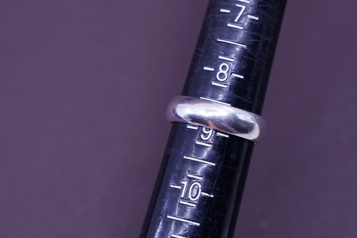 Size 8.5, vintage sterling silver handmade ring, 925 wedding band