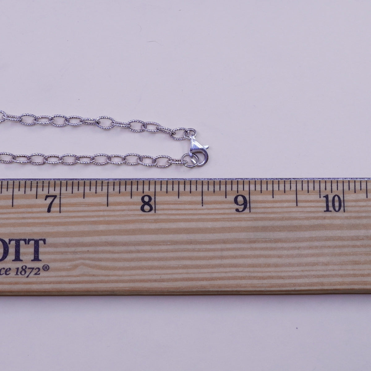 17”, Sterling 925 silver necklace with crystal beads mother of pearl pendant
