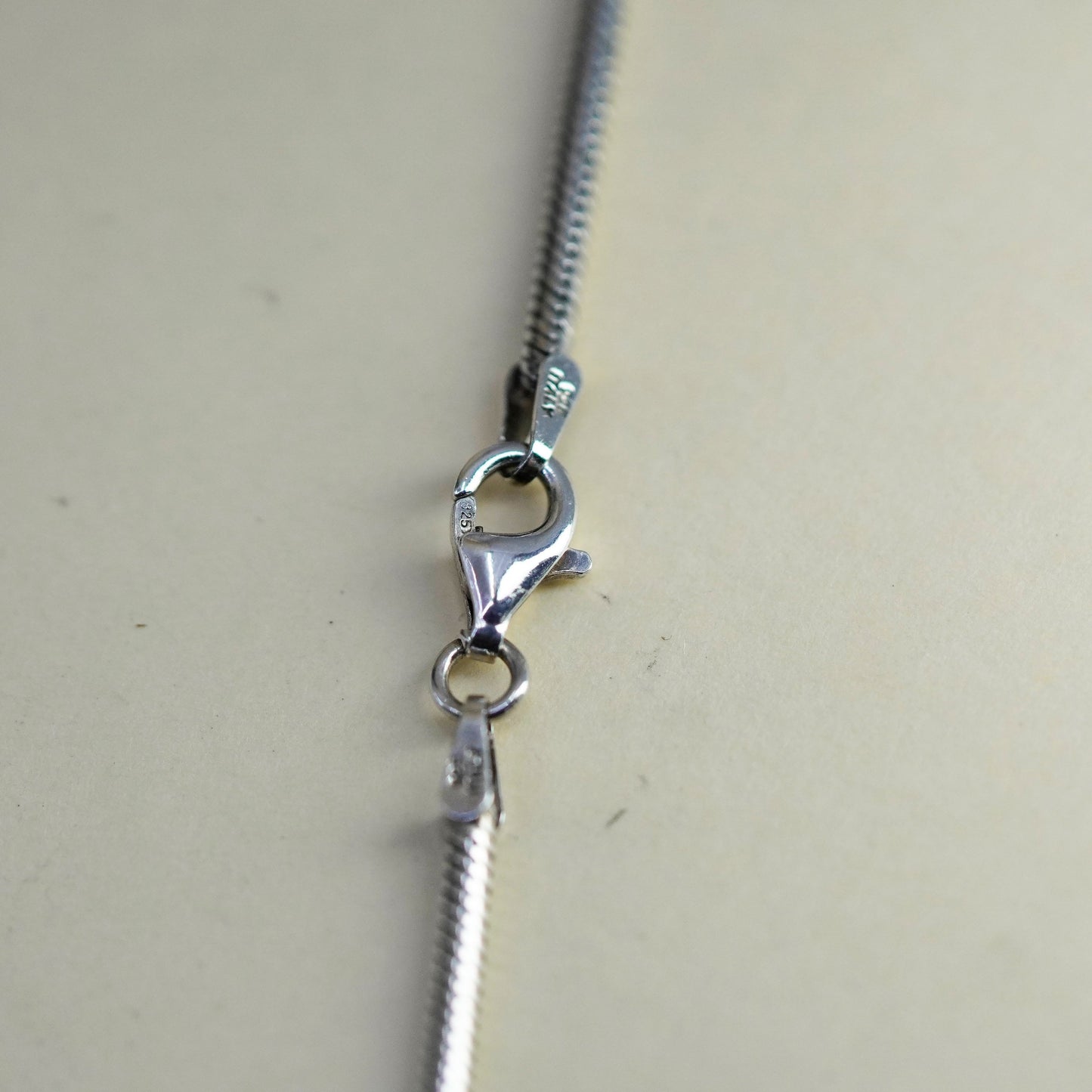 20”, 2mm, Vintage sterling silver snake chain, Italy 925 silver chain