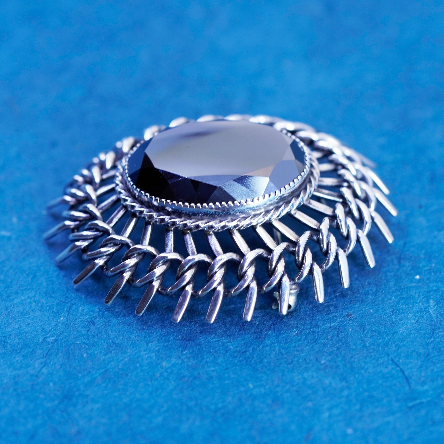 Vintage danecraft sterling 925 silver handmade brooch with dandelion loop pin