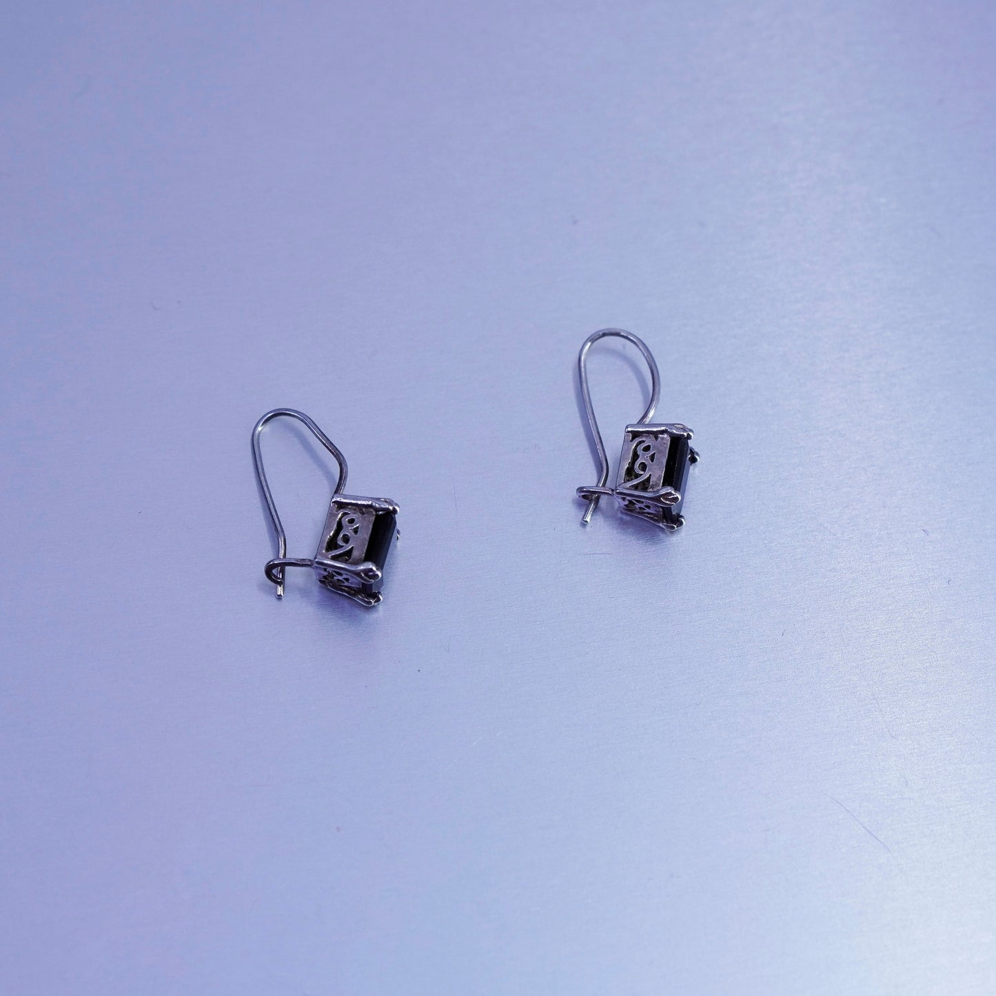 Vintage Sterling 925 silver handmade earrings with smoky topaz