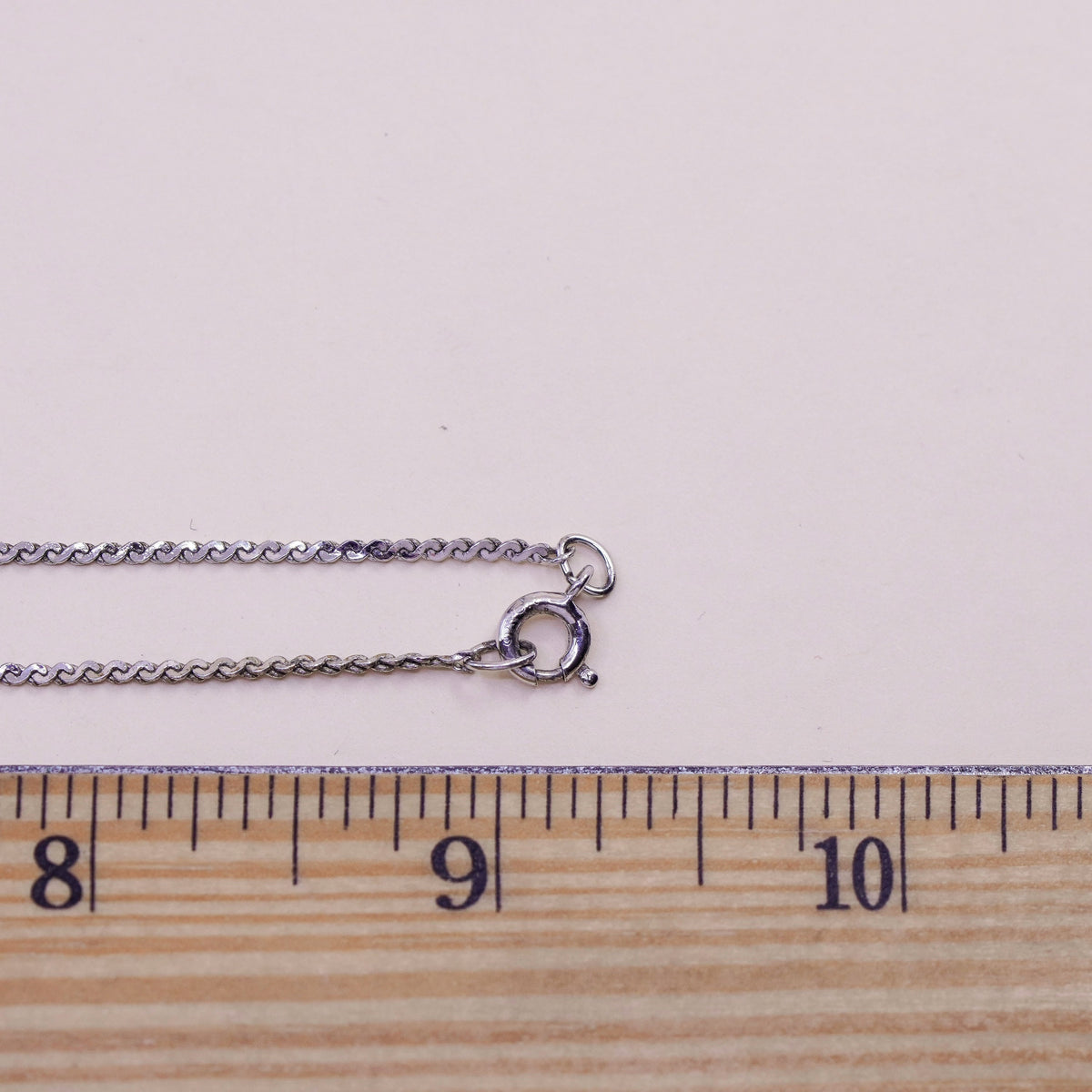 16”, Sterling silver handmade necklace, 925 S link chain with sapphire pendant