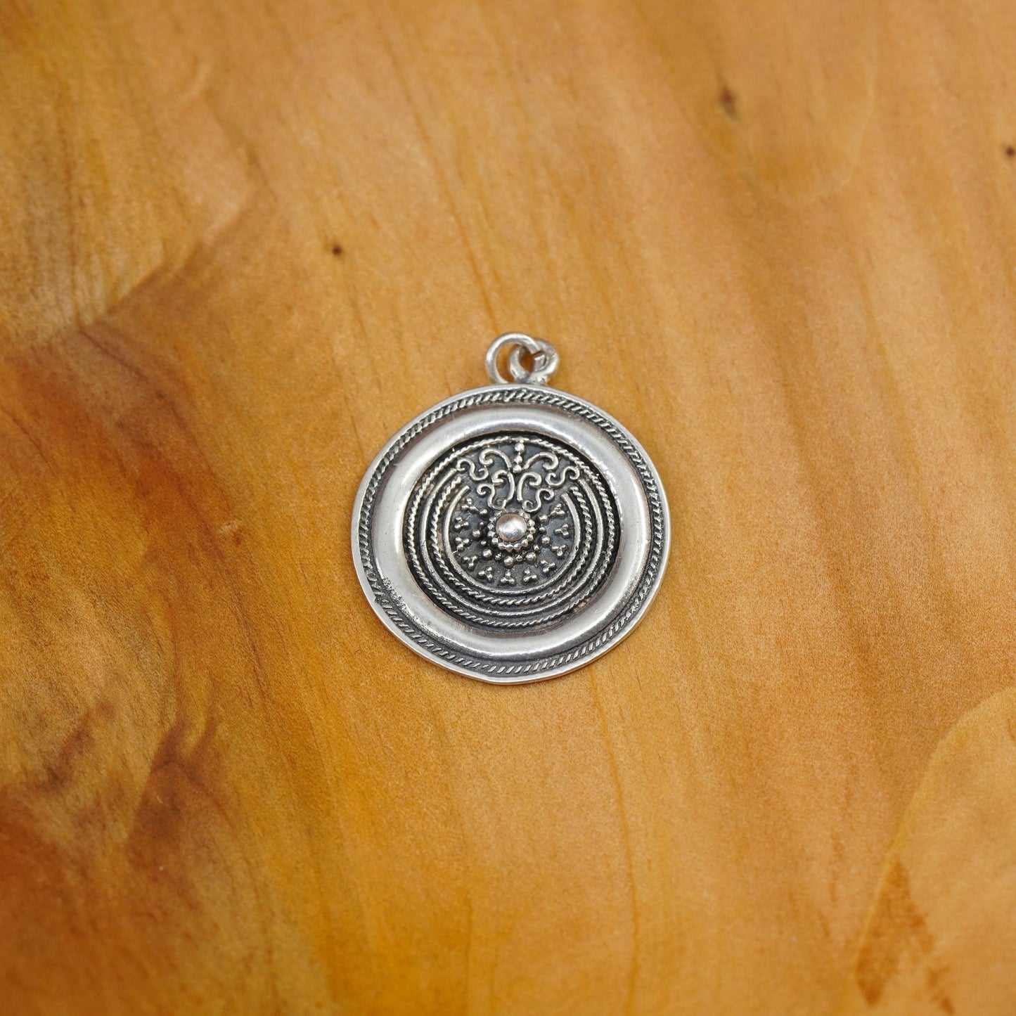 Vintage Sterling silver handmade pendant, Bali 925 tag