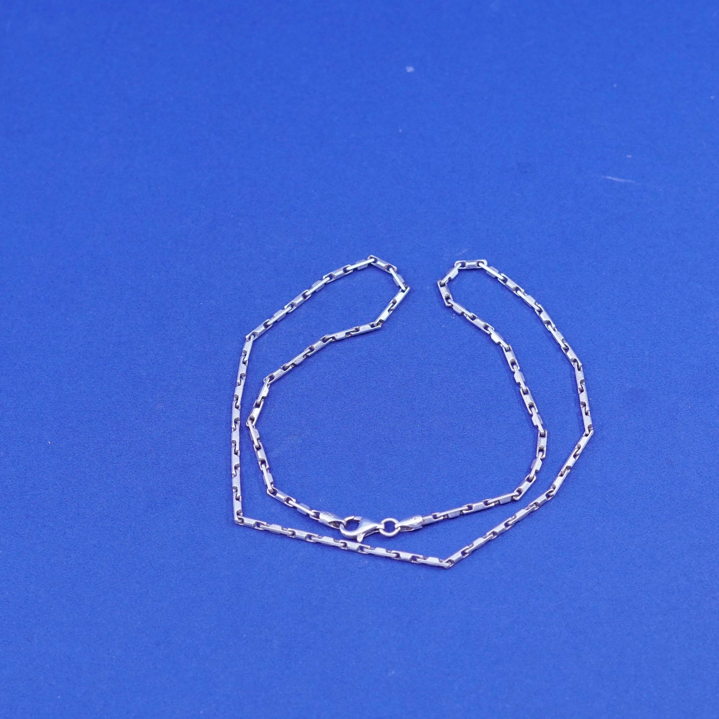 16”, 2mm, vintage Sterling silver handmade necklace, 925 bar chain