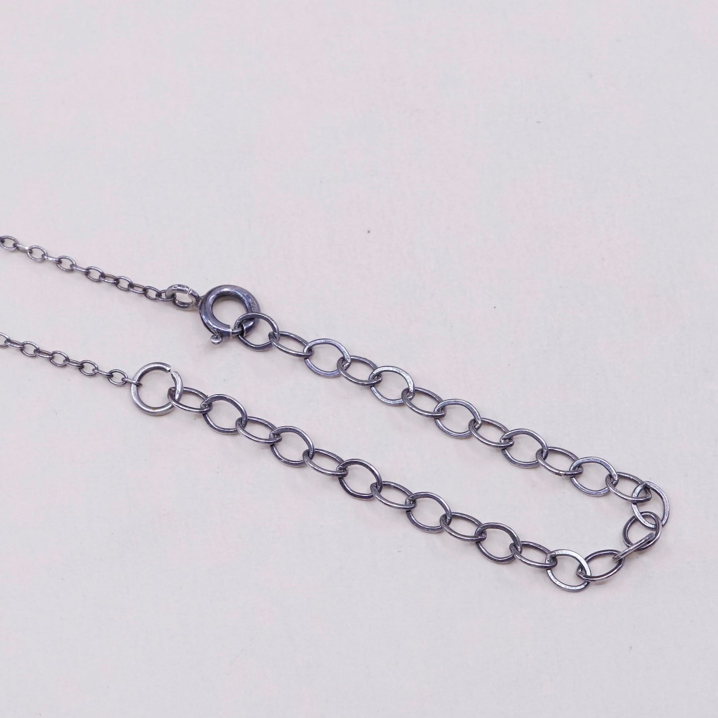 18”, FMW Sterling silver necklace, 925 circle chain with Roman glass pendant