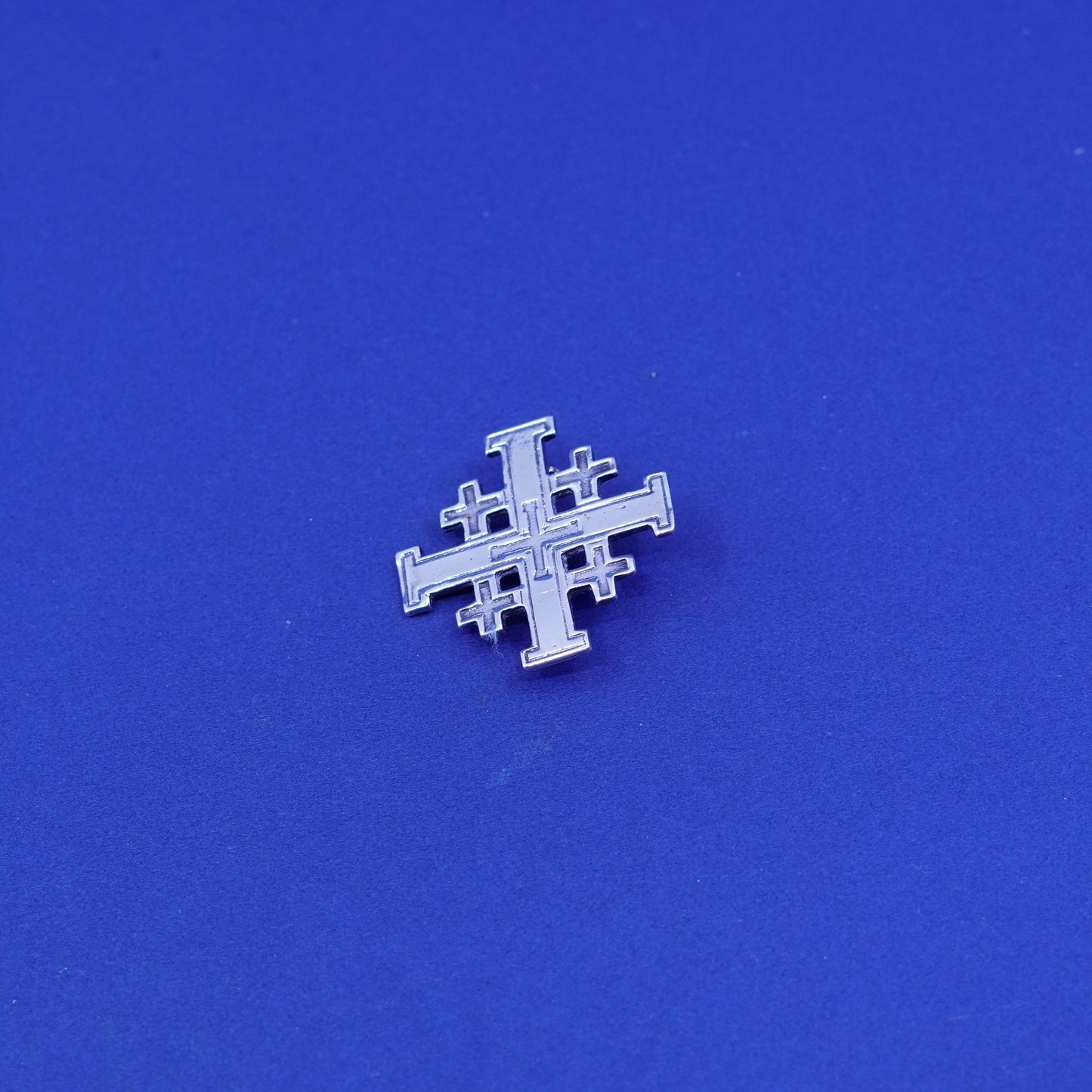 Vintage Sterling silver handmade brooch, 925 Jerusalem cross pin