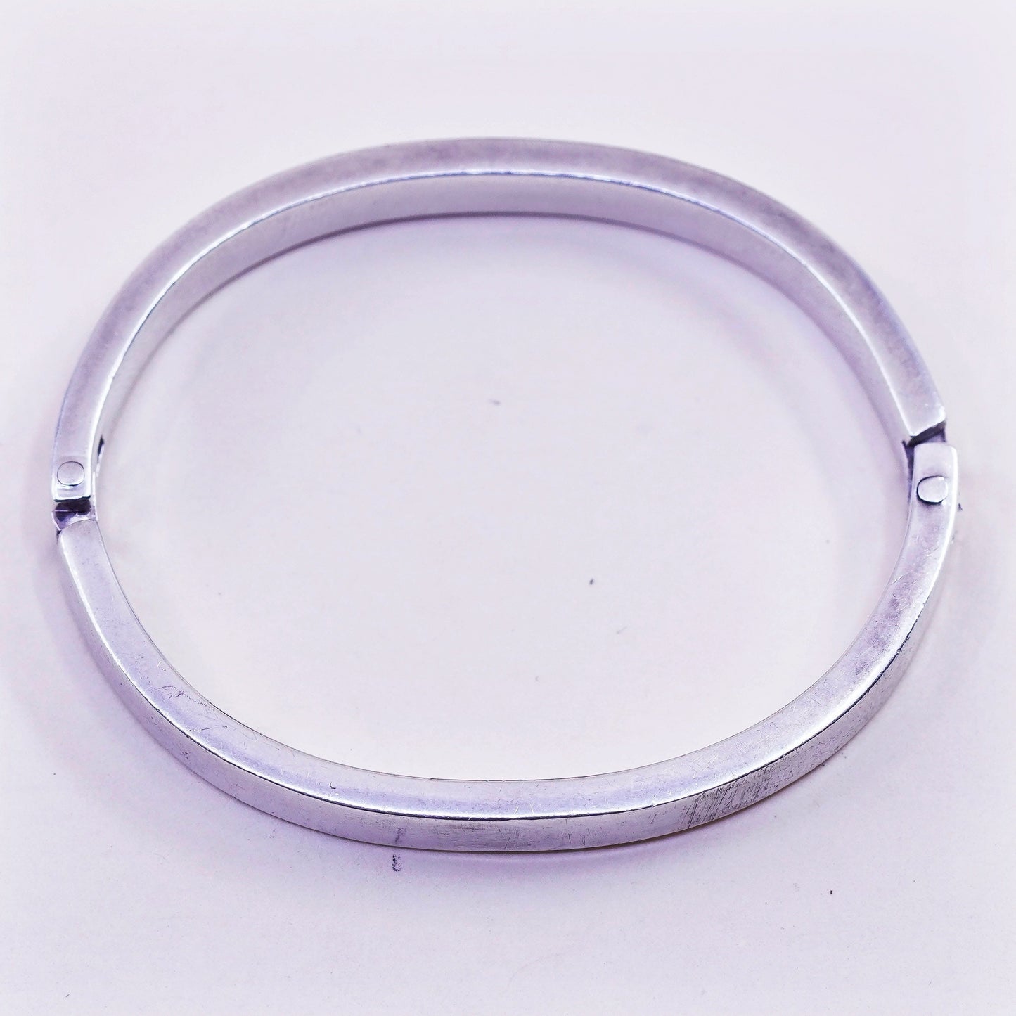 Size 4.75”, vtg Sterling silver baby bracelet, Mexico monogram 925 bangle “RCL”
