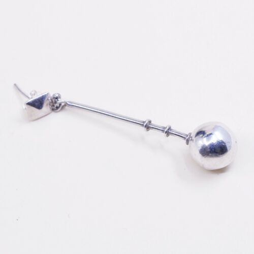 Vintage sterling silver handmade earrings, 925 beads dangles