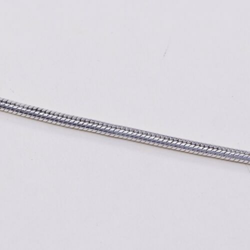 7.25”, 3mm, Vtg Sterling Silver Charm bracelet, Italy snake chain, Stamped 925