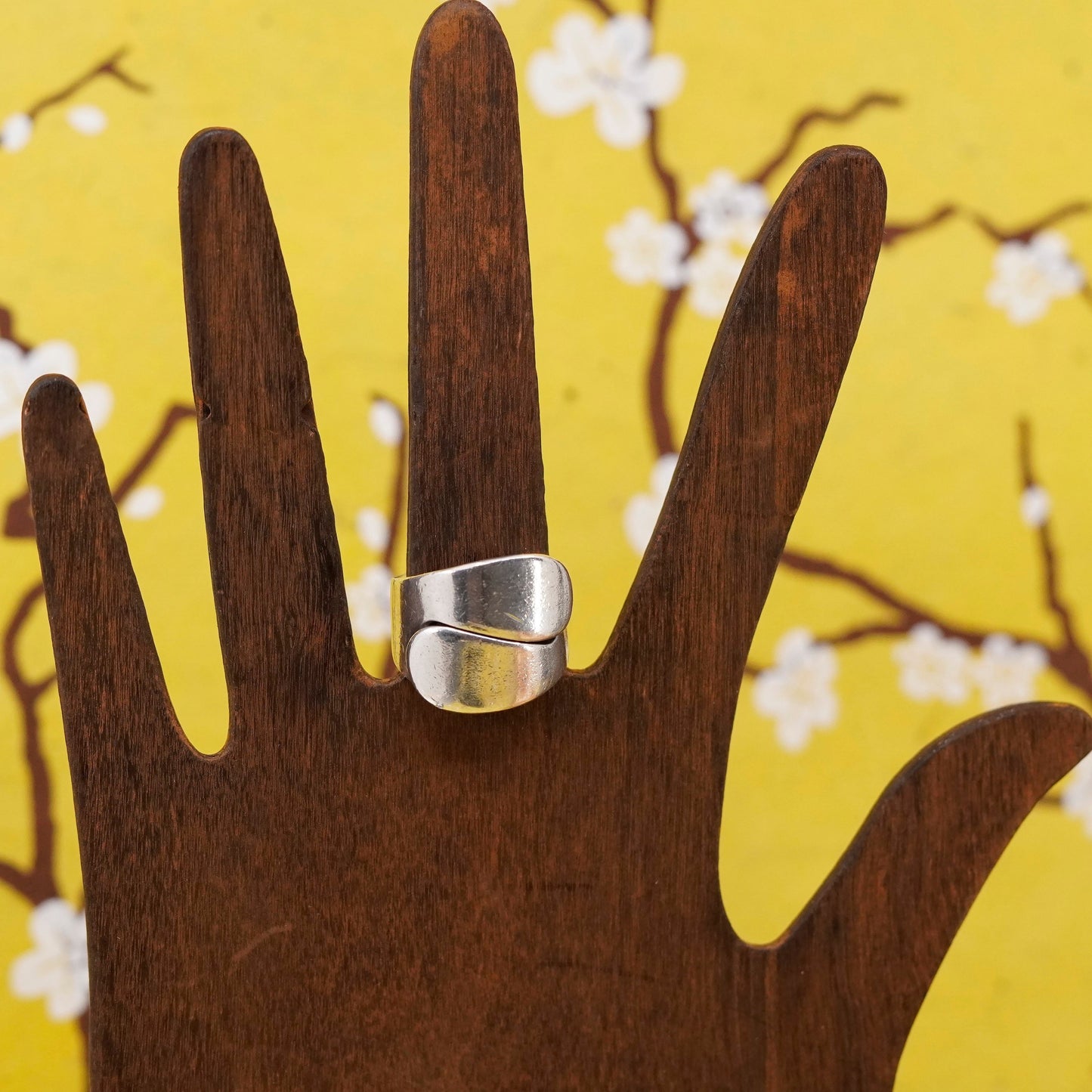 Size adjustable, designer Hans Hansen Sterling silver ring, 925 ribbed band