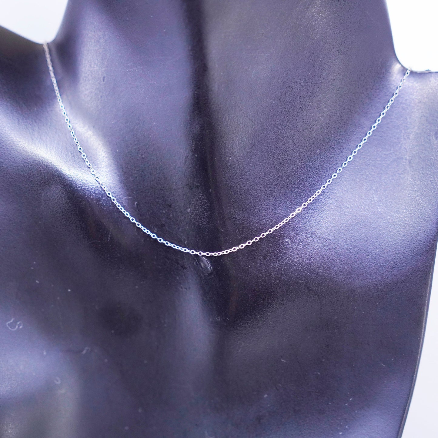 16” 1mm, vintage Italy Sterling 925 silver circle chain necklace