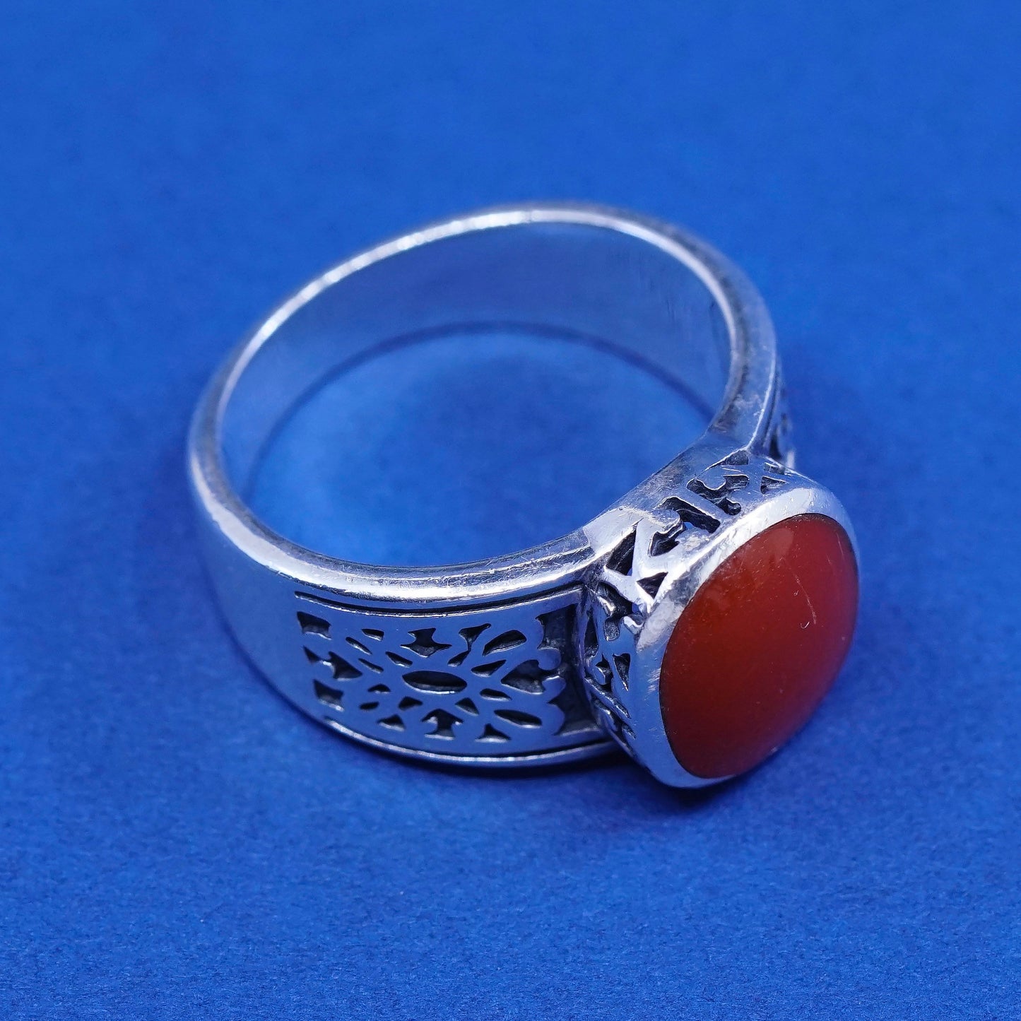 Size 7.5, Silpada RARE HTF Sterling Silver 925 Red Carnelian Stone Ring R1465