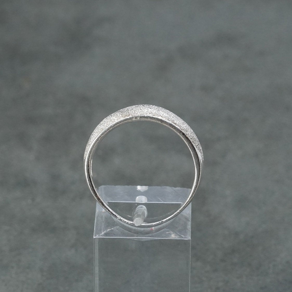 sz 9.25, vtg Sterling silver handmade ring, Mexican 925 band w/ Matt surface