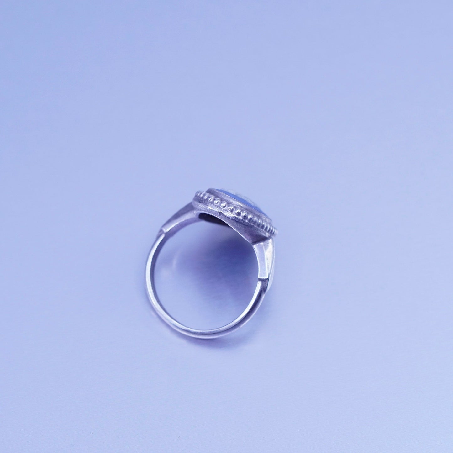 sz 6, Wedgwood England Sterling 925 silver handmade ring blue cameo jasper girl