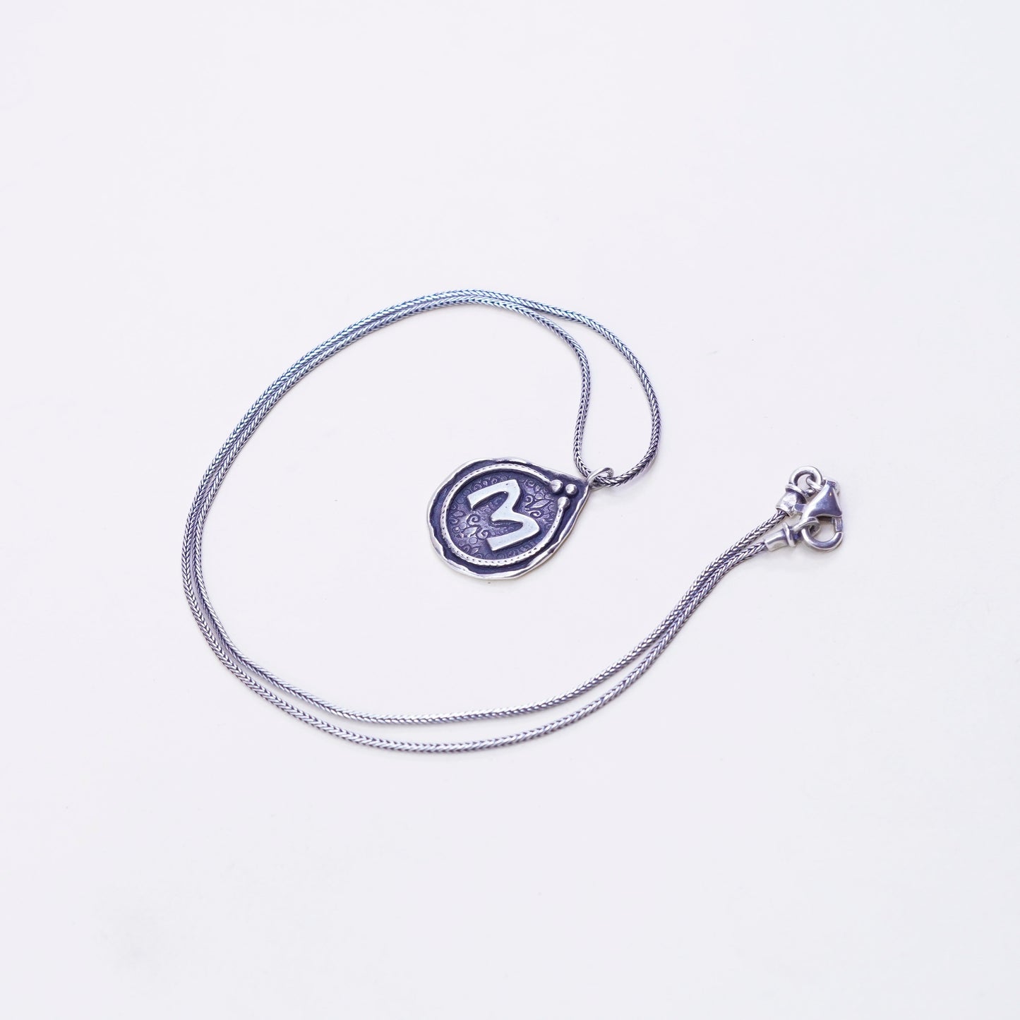 18”, Israel Shablool Didae sterling silver 925 necklace, wheat chain initial M