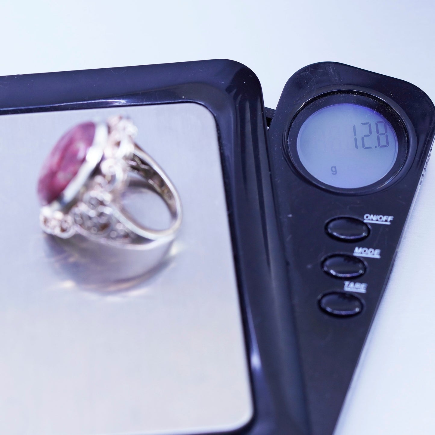 Size 7.25, vtg vermeil gold over Sterling 925 silver filigree ring red jasper
