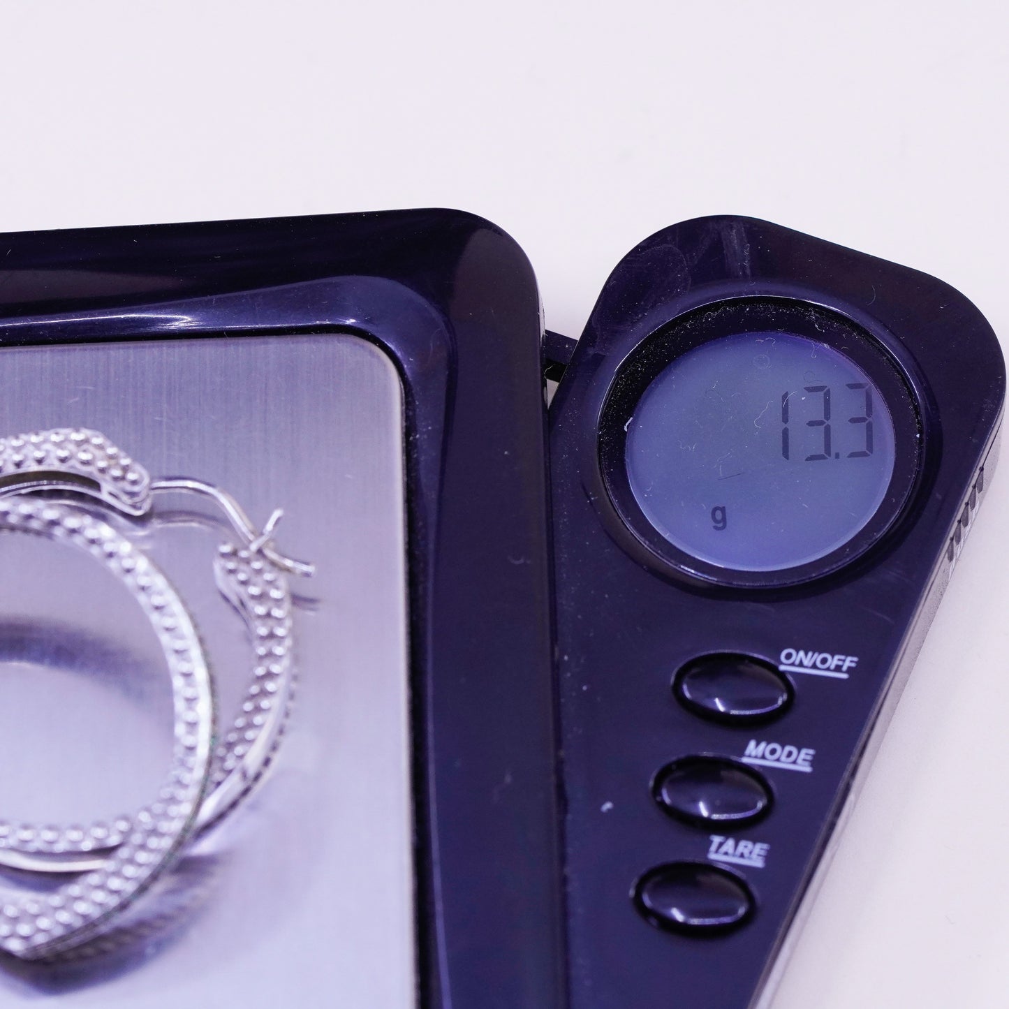 1.25”, sterling silver earrings, 925 silver hoops, Huggie with cluster emerald