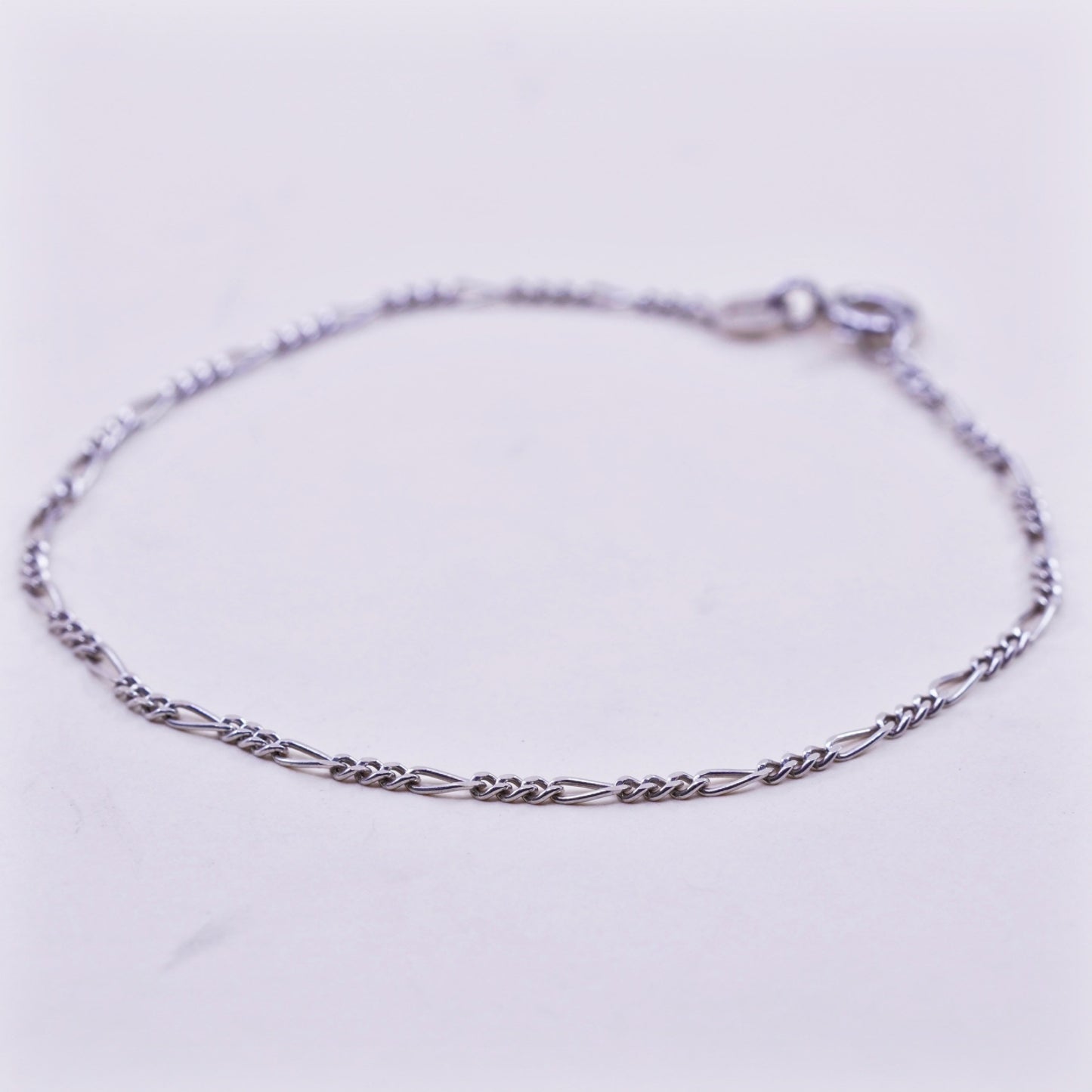 9.5”, sterling silver ankle bracelet, Italy 925 circle anklet enamel flip flop