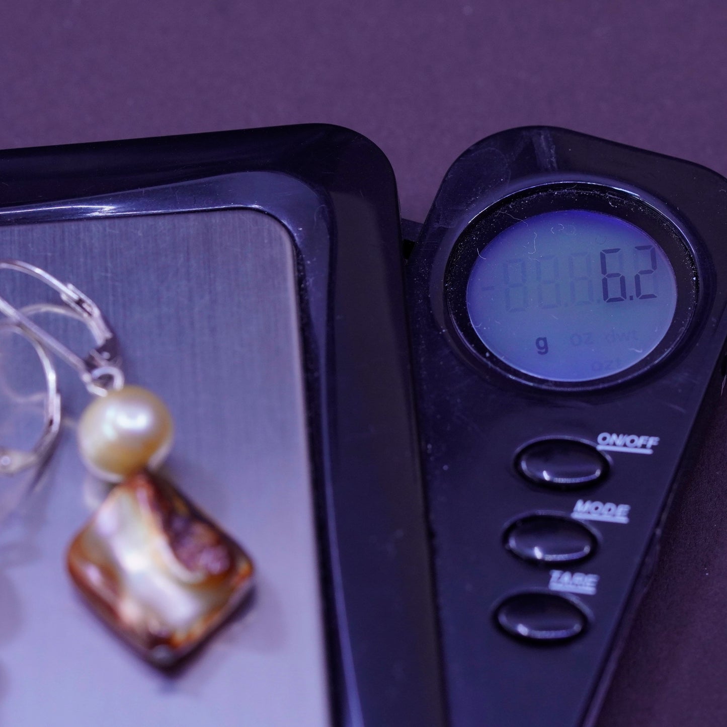 Vintage Sterling 925 silver handmade earrings with pearl abalone